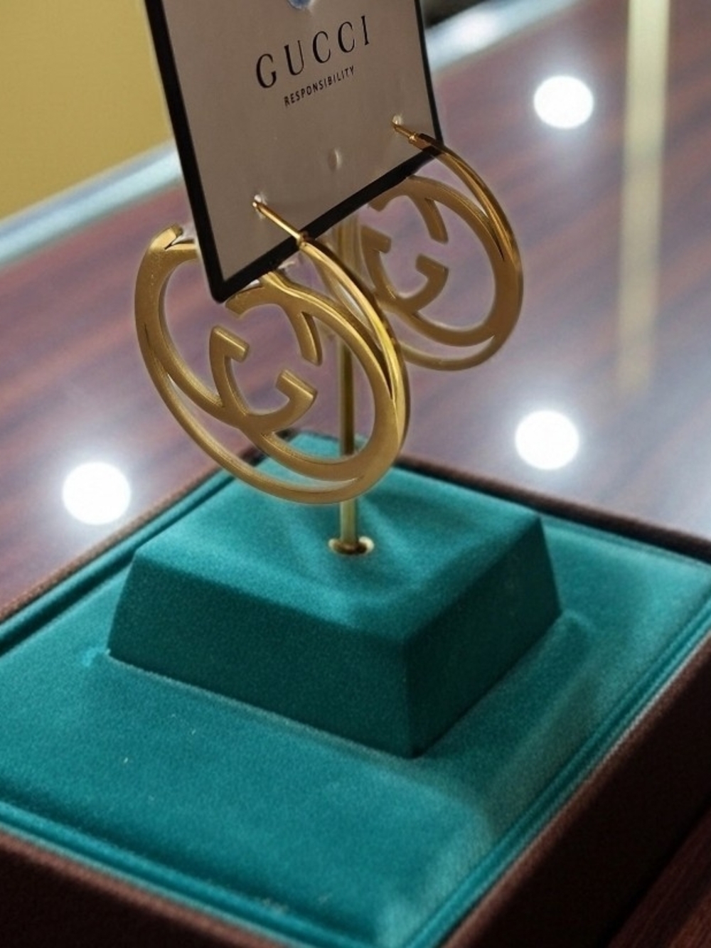 GUCCI Gold-Tone Interlocking G Hoop Earrings
